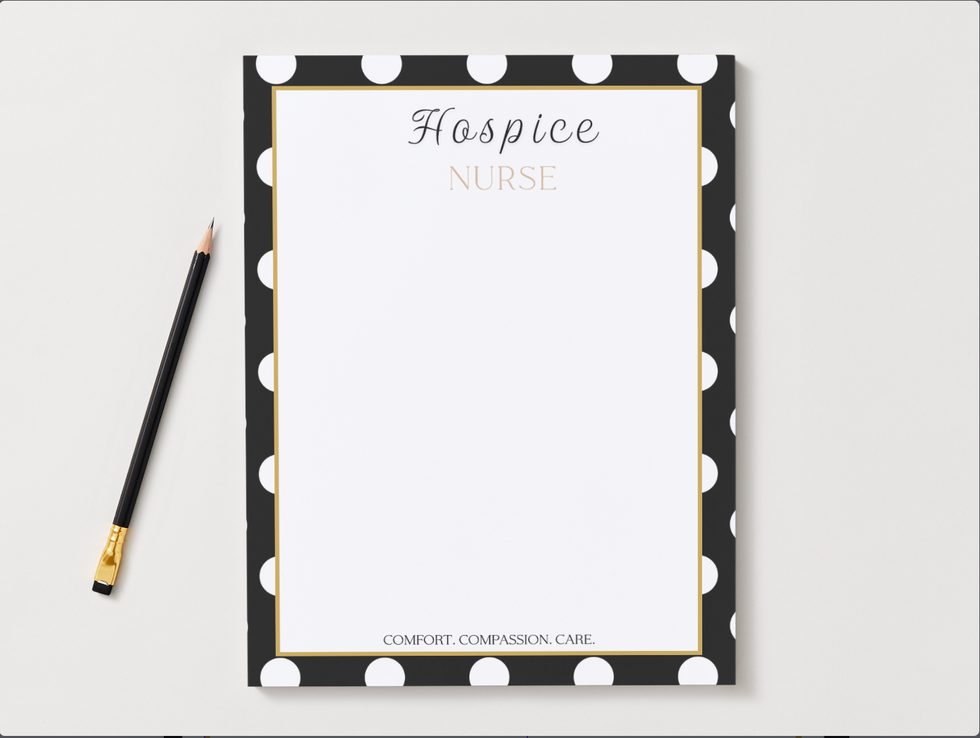 The Hospice Nurse Polka Dot Notepad